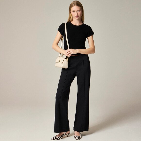 J. Crew Women Wide-leg pant in stretch ponte Black Size XS NWT - Picture 1 of 8
